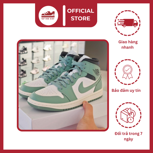 Giày Nike Air Jordan 1 Mid Jade Smoke BQ6472 130